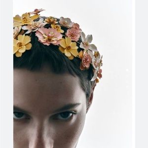 ZARA floral/ crystal headband crown